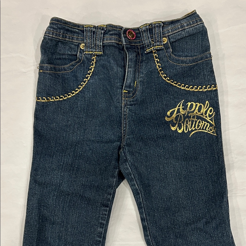 Apple Bottoms Kids Jeans - Dark Blue with Gold Accents - Picture 2 of 10